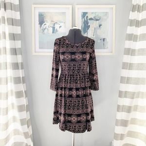 Hem & Thread Aztec Print Dress S NWT